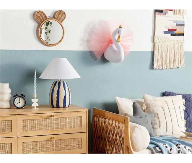 Conforama Decoración de pared de algodón blanco crema/rosa/dorado 22 x 32 cm ODETTA Envío internacional gratuito