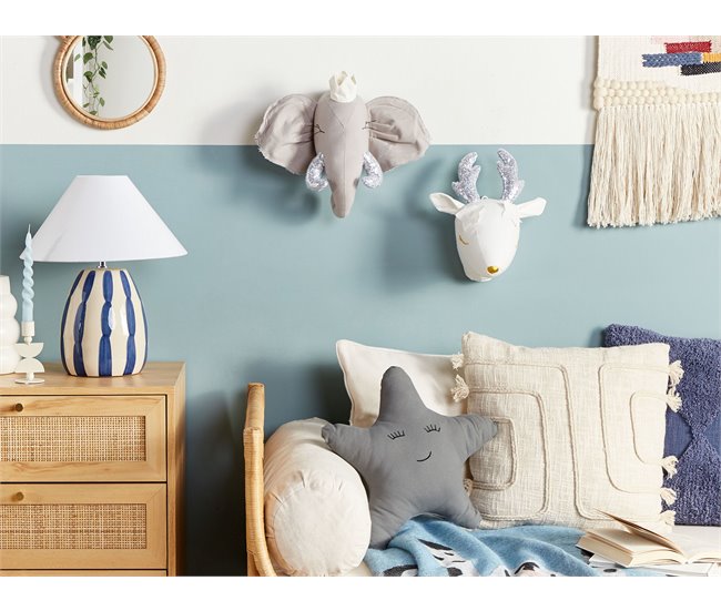 Conforama Decoración de pared de algodón blanco crema/plateado/dorado 20 x 29 cm SUZY Tienda de fábrica