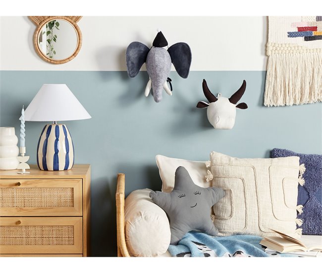 Conforama Decoración de pared de fieltro/algodón blanco crema/marrón 22 x 24 cm GEOFFREY En oferta