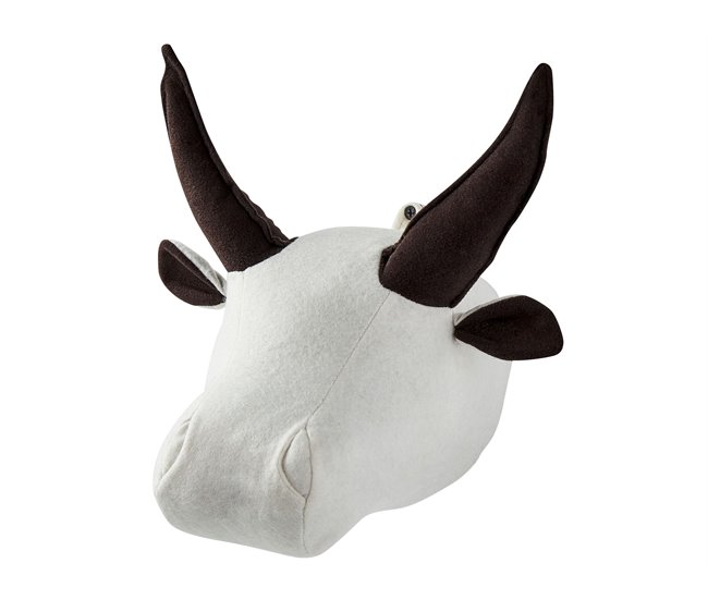 Conforama Decoración de pared de fieltro/algodón blanco crema/marrón 22 x 24 cm GEOFFREY En oferta