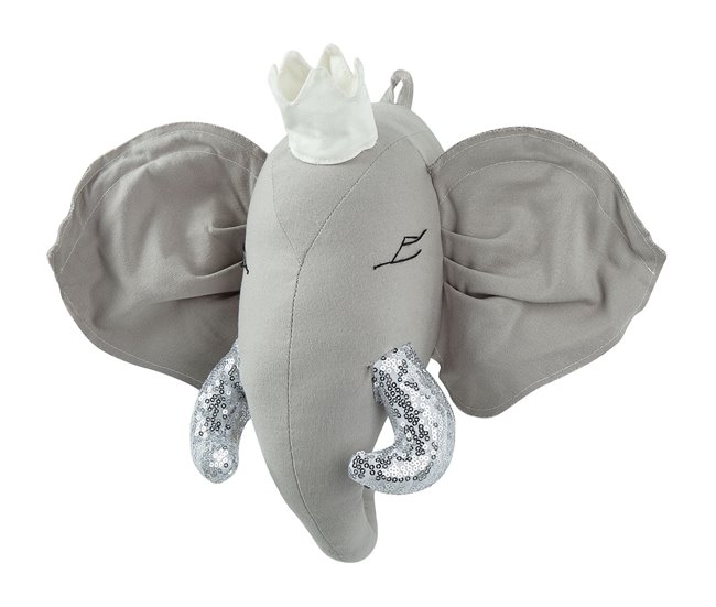 Conforama Decoración de pared de algodón gris/plateado/blanco crema 39 x 33 cm TANTOR Libre de impuestos