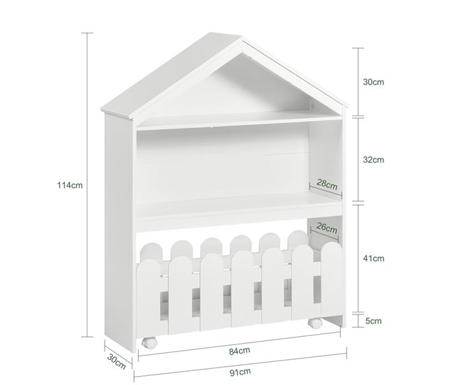 Conforama Librería Infantil con 1 Cajón móvil Estantería Infantil de Juguetes y Libros 91 x 30 x 114cm KMB52-W SoBuy Precio ultrabajo