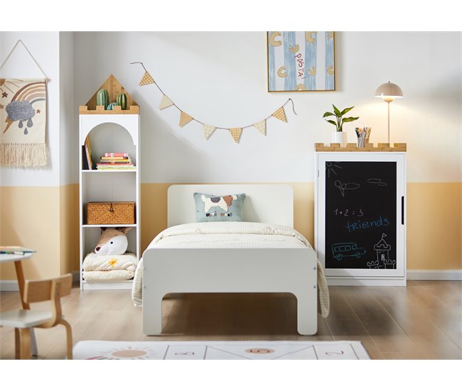 Conforama Estantería infantil con estantes diseño de candado aprox. 40 x 150 x 30 cm KMB42-W SoBuy 2025