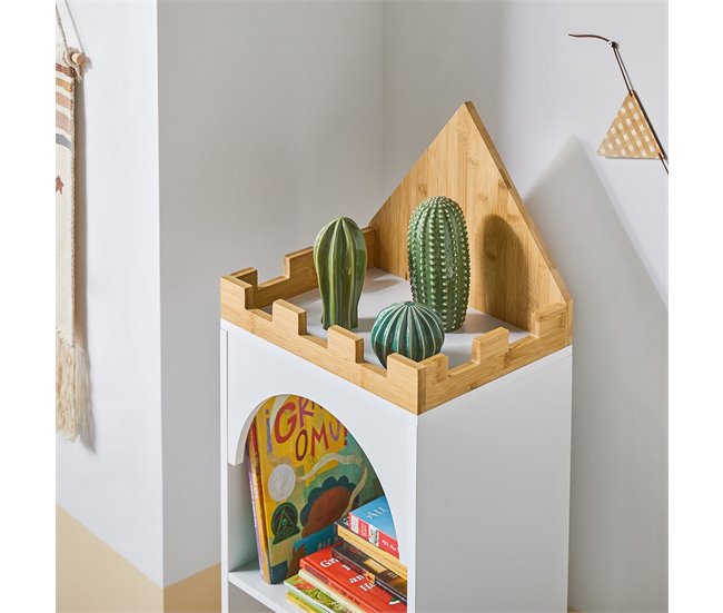 Conforama Estantería infantil con estantes diseño de candado aprox. 40 x 150 x 30 cm KMB42-W SoBuy 2025