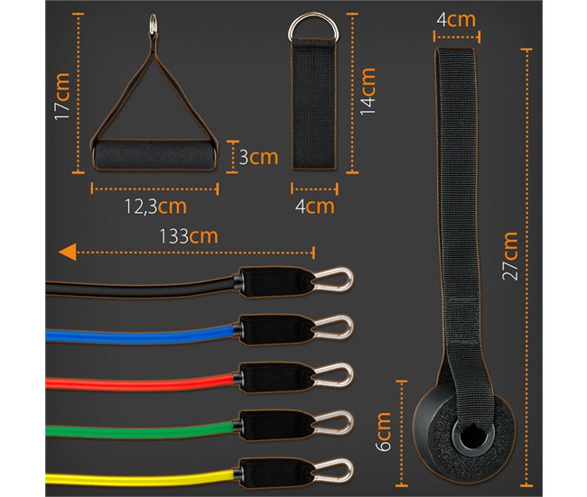 Conforama Bandas Resistencia 12 piezas 5 Niveles 10 lb - 30 lb Cinta Elástica Gridinlux Rebajas