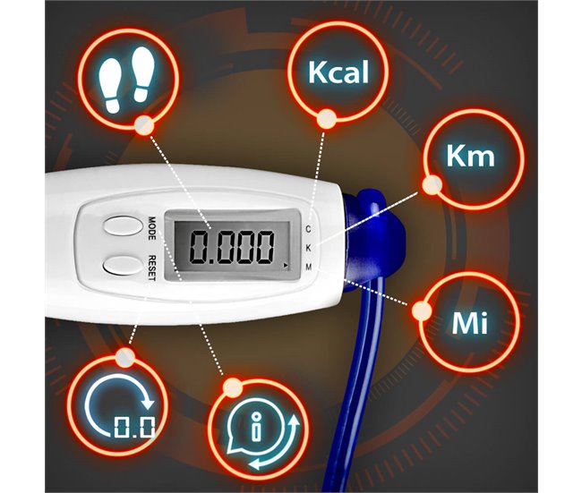 Conforama Comba de saltar Digital LCD Registro Actividad 2.7M ajustable Fitness Gridinlux En oferta