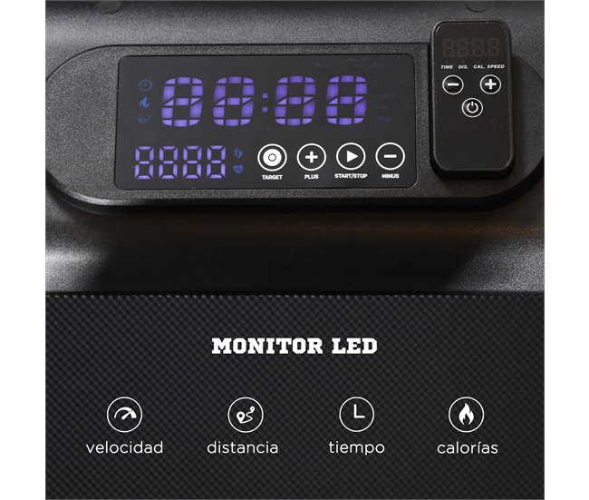Conforama SPORTNOW 2 en 1 Cinta de Correr Plegable Velocidad 12 km/h Cinta de Andar Control Remoto Superficie de Carrera 36x105 cm Pantalla LED y Ruedas para Fitness en Casa 135x65x106 cm Negro Los más vendidos