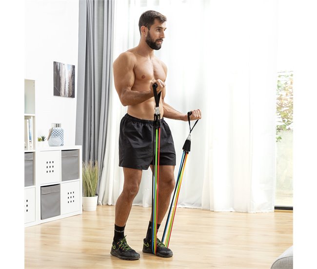 Conforama Set de Bandas de Resistencia con Accesorios y Guía de Ejercicios Rebainer InnovaGoods (pack de 5) Último día