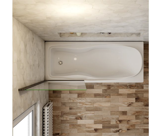 Conforama Mampara de Bañera Abatible Vidrio Templado 6mm Negro Mate (78-80)X140cm Promoción trimestral