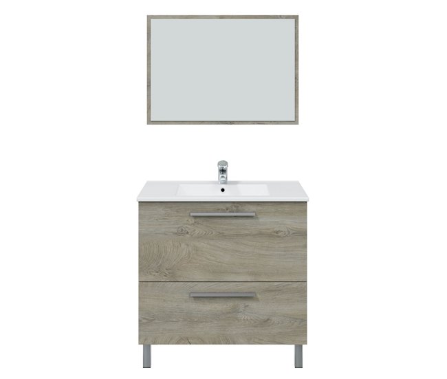 Conforama Mueble baño Luis 1 cajón 1 puerta espejo y lavabo Alaska Limitado a 3 días