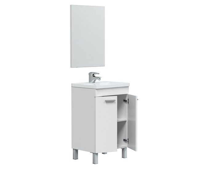 Conforama Mueble baño Levis 2 puertas espejo sin lavabo Blanco brillo Descuento por venta flash
