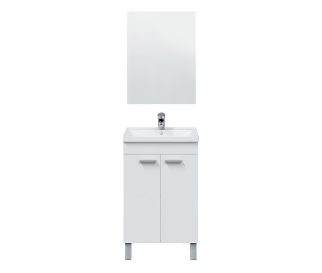 Conforama Mueble baño Levis 2 puertas espejo sin lavabo Blanco brillo Descuento por venta flash