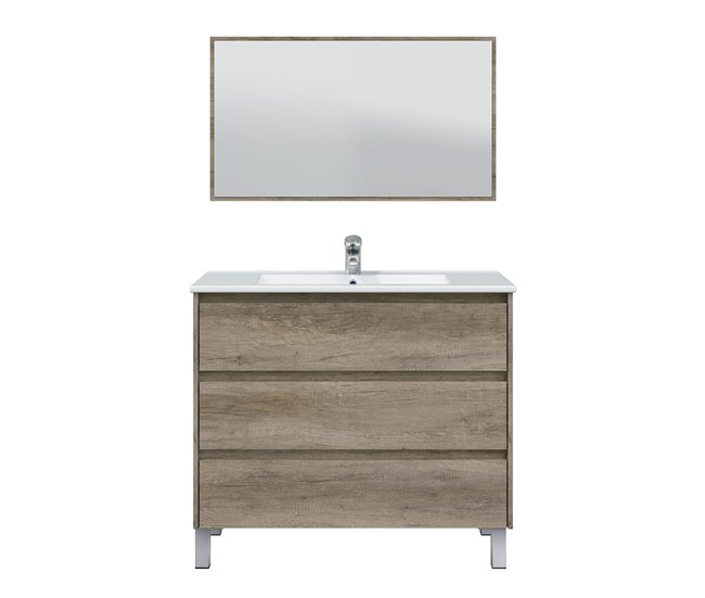 Conforama Mueble baño Devin 3 cajones espejo sin lavabo Nordik En línea