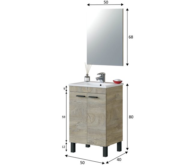 Conforama Mueble baño Levis 2 puertas espejo sin lavabo Alaska Venta caliente