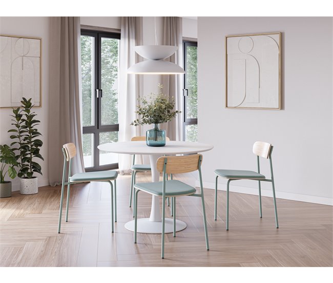 Conforama Pack de 2 unidades silla de cocina ADRIANA fija cojín aguamarina Solo queda un día