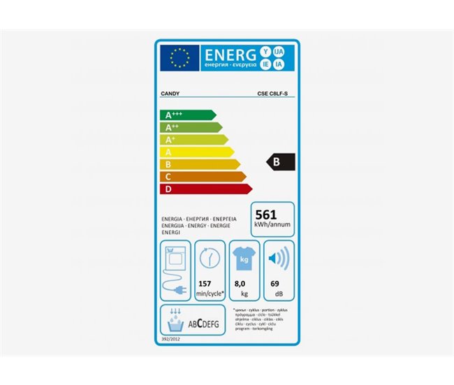 Conforama Secadora CANDY CSE C8LF-S 8Kg Smart Touch Condensación blanco Devoluciones gratuitas