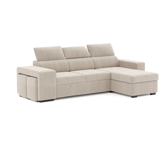 Conforama Chaise longue PHOENIX convertible en cama reversible color beige Tienda