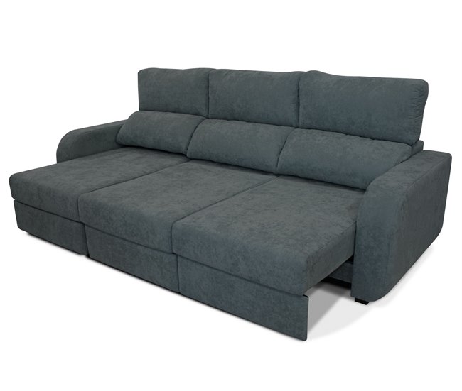 Conforama Chaise longue convertible en cama tela APRIL izquierdo gris Liquidación