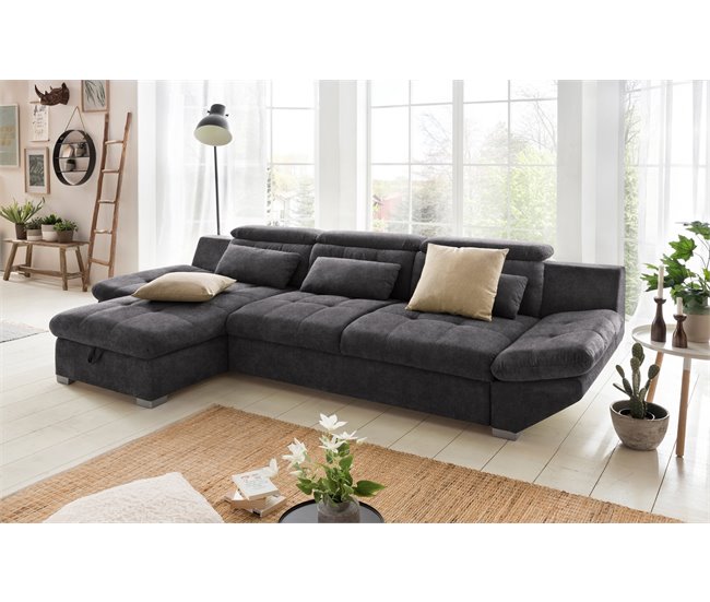 Conforama Chaise longue convertible cama ETERNITY izquierdo antracita Mejor oferta