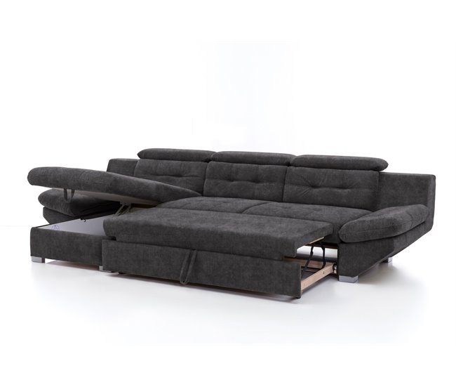 Conforama Chaise longue convertible cama ETERNITY izquierdo antracita Mejor oferta