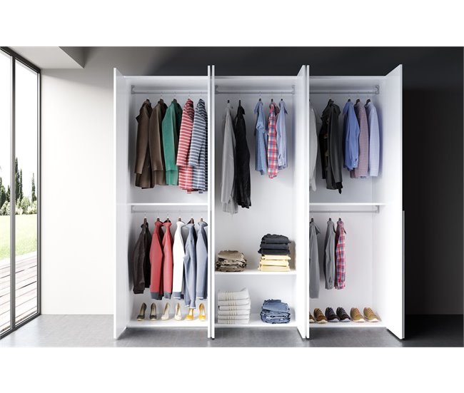Conforama Armario CLAUDIA puertas batientes 240x238cm blanco Envío gratis