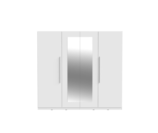 Conforama Armario HELEN puertas batientes 2 espejos 227x212cm blanco Oferta especial