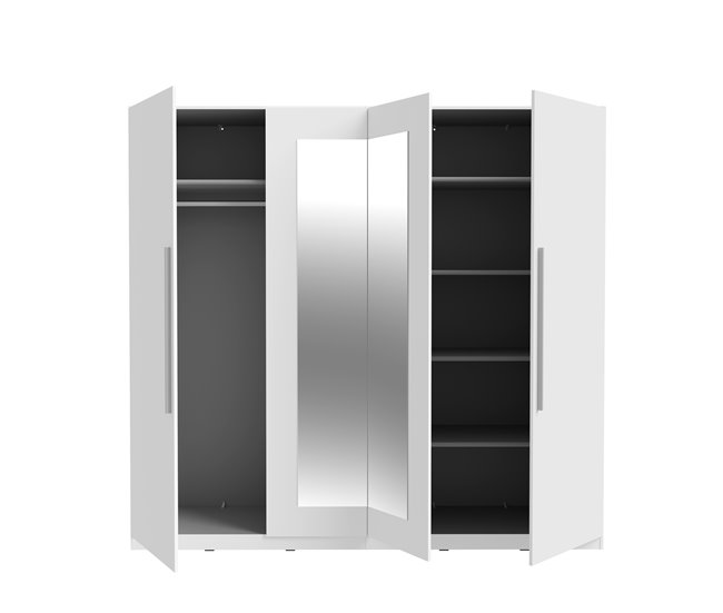 Conforama Armario HELEN puertas batientes 2 espejos 227x212cm blanco Oferta especial