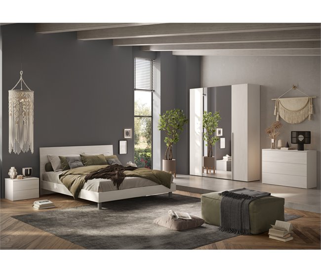 Conforama Dormitorio completo NAPOLI espejo color blanco Últimos 3 días