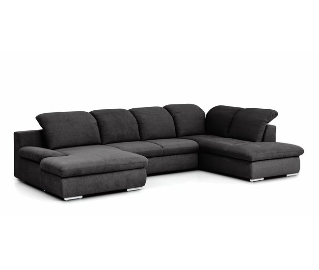 Conforama Rinconera con cama ISONA tela lado derecho color antracita Últimos 2 días