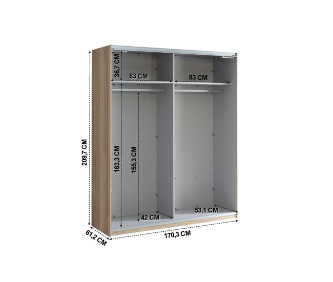 Conforama Armario SKIVE puertas correderas 170x209cm negro Solo hoy