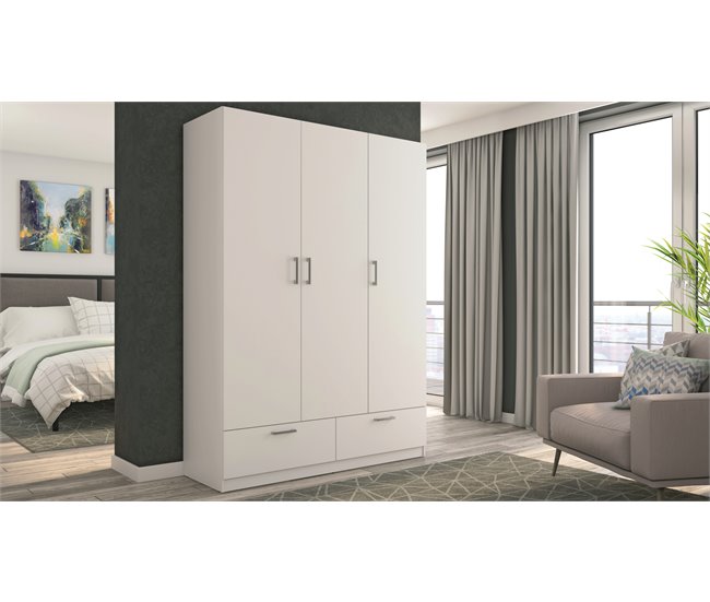 Conforama Armario OSLO puertas batientes y 2 cajones144x200cm blanco Grandes descuentos
