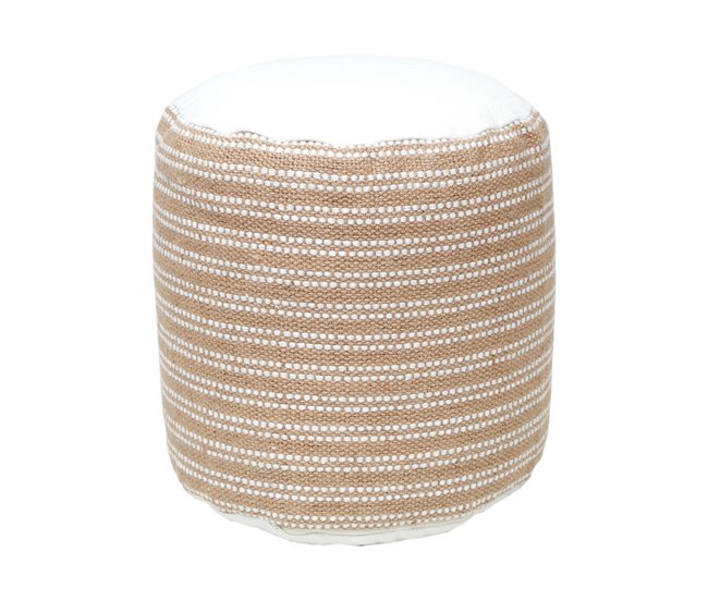 Conforama Puff yute y algodón DAKARAI 45x45cm color beige Ahorra y exporta