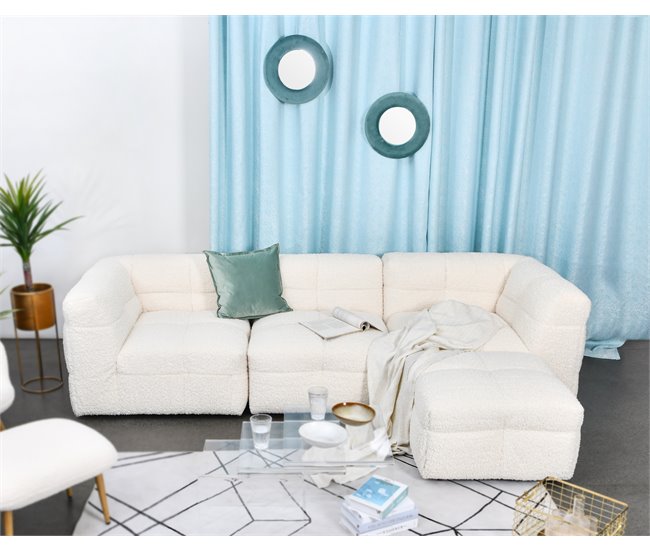 Conforama Chaise longue GINGER reversible blanca En oferta