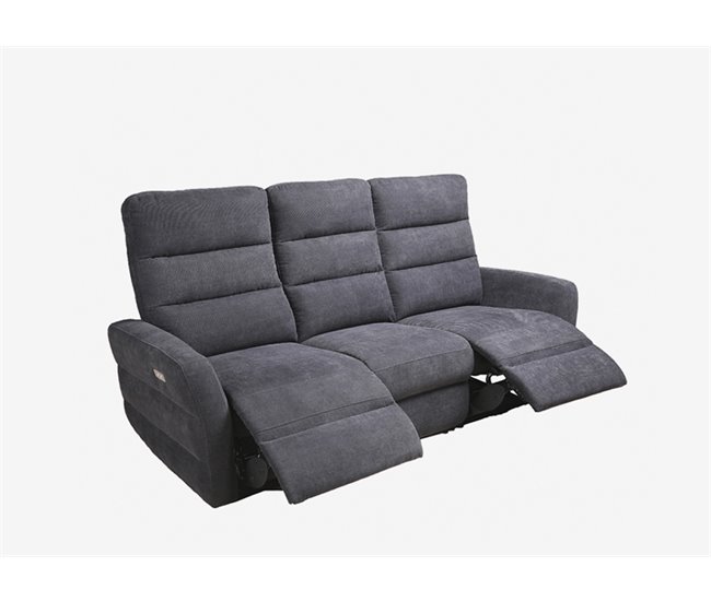 Conforama Sofá ZEUS 3 plazas relax eléctrico gris Última moda