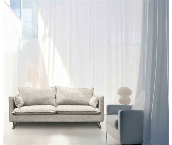 Conforama Sofá CHRONOS 3 plazas fijo gris claro Grandes ahorros