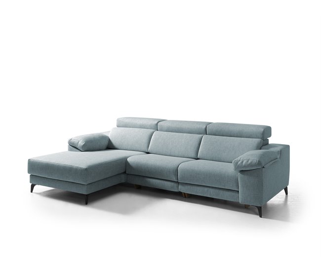 Conforama Chaise longue relax eléctrico AMIL izquierda azul Precio ultrabajo