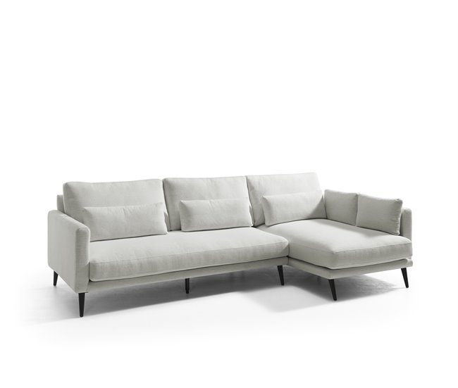 Conforama Chaise longue NIKO fija derecha color beige Devoluciones gratuitas