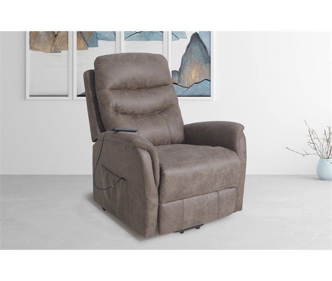Conforama Sillón CORI relax eléctrico con masaje LIFT UP marrón Outlet online
