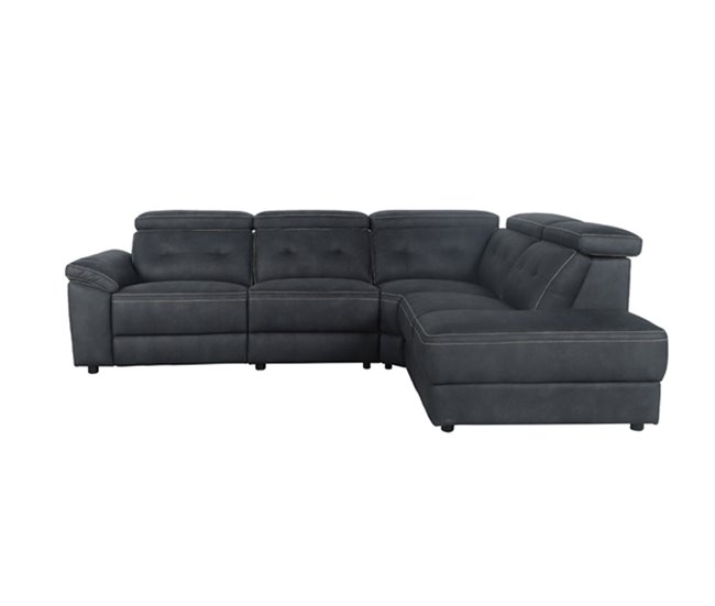 Conforama Rinconera con sillón reclinable eléctrico ELLEN gris oscuro