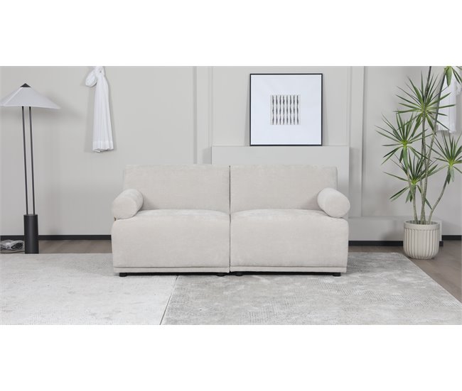 Conforama Sofá CISNE 3 plazas fijo beige  Rebajas baratas