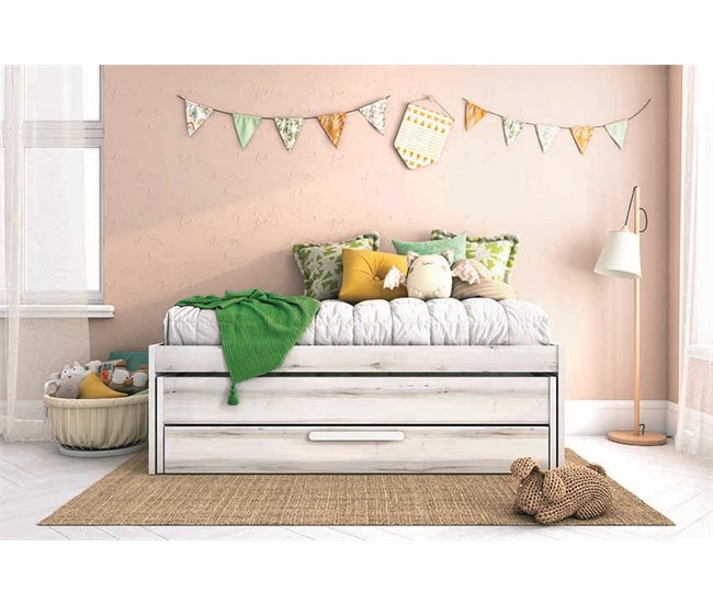 Conforama Cama nido 90x190cm SNOW color gris y blanco Tienda