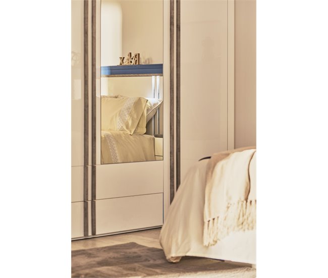 Conforama Armario BUGANVILLA puertas batientes con espejo y cajones 201x216cm Último día