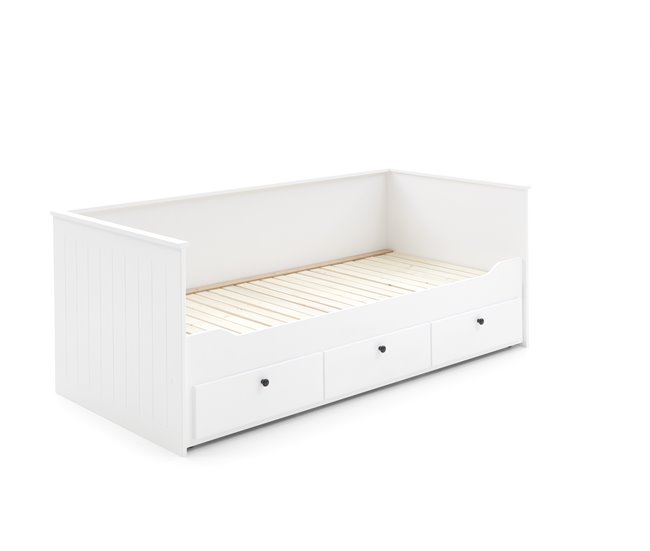 Conforama Cama extensible 3 cajones 90/180x200 cm blanco NORDLAND Envío internacional gratuito