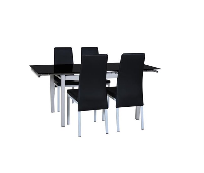 Conforama Set de comedor de mesa TOKYO extensible + 4 sillas Descuento por venta flash