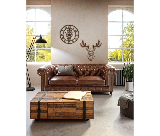 Conforama Mesa de centro NELLEKE vintage antiguo 110x35x60cm Ofertas especiales