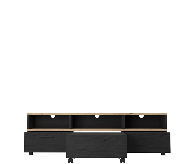 Conforama Mueble de TV LAKMOS roble negro y artisan Grandes ahorros