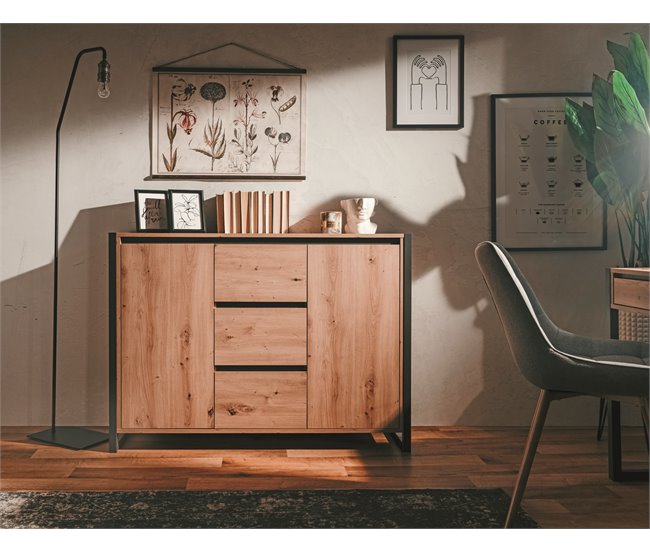 Conforama Aparador INDUSTRY con 2 puertas y 3 cajones Outlet online