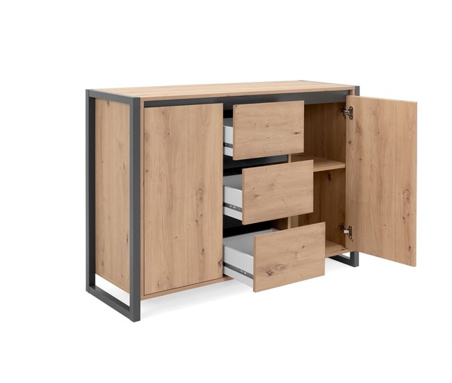 Conforama Aparador INDUSTRY con 2 puertas y 3 cajones Outlet online