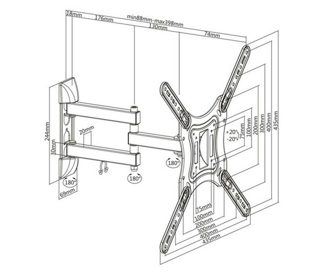 Conforama Soporte TV con Brazo TooQ LP6055TN-B 23"-55" Ventas relámpago