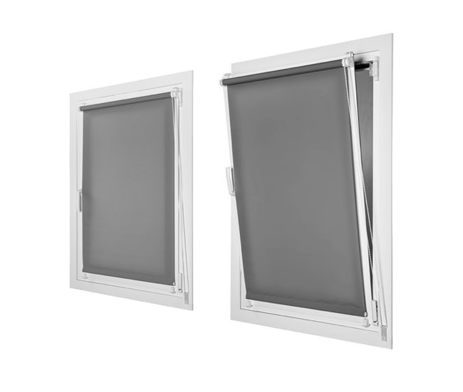 Conforama Enrollable Sin Taladrar Traslúcido Gris 45X180cm Rebajas de fin de temporada